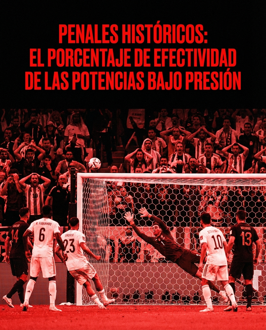 Penales históricos: El porcentaje de efectividad de las potencias bajo presión.